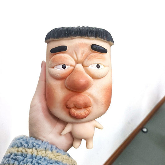 Stress Relief Fidget Sculpture, Soft Elastic Big Face, Slow Sensory Rebound Funny Design, Ugly Face Squishy Model, Creative Gift