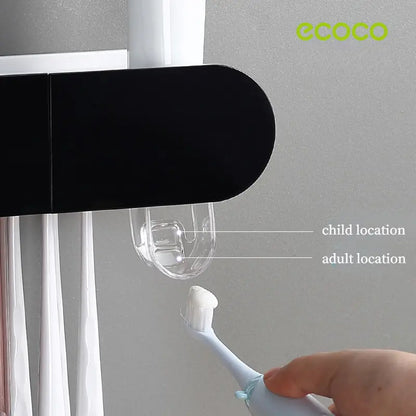 ECOCO 2/3/4 Cups Magnetic Adsorption Toothbrush Holder Automatic Squeezer