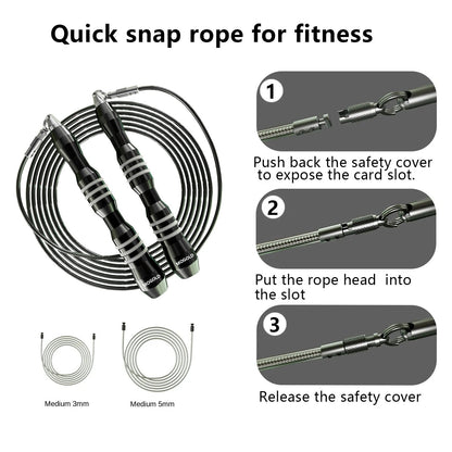 Quick Release Aluminum Dual Rope 3/5mm Handle Pure Steel Wire High Precision Bearing Racing Competition Sports Jump Rope