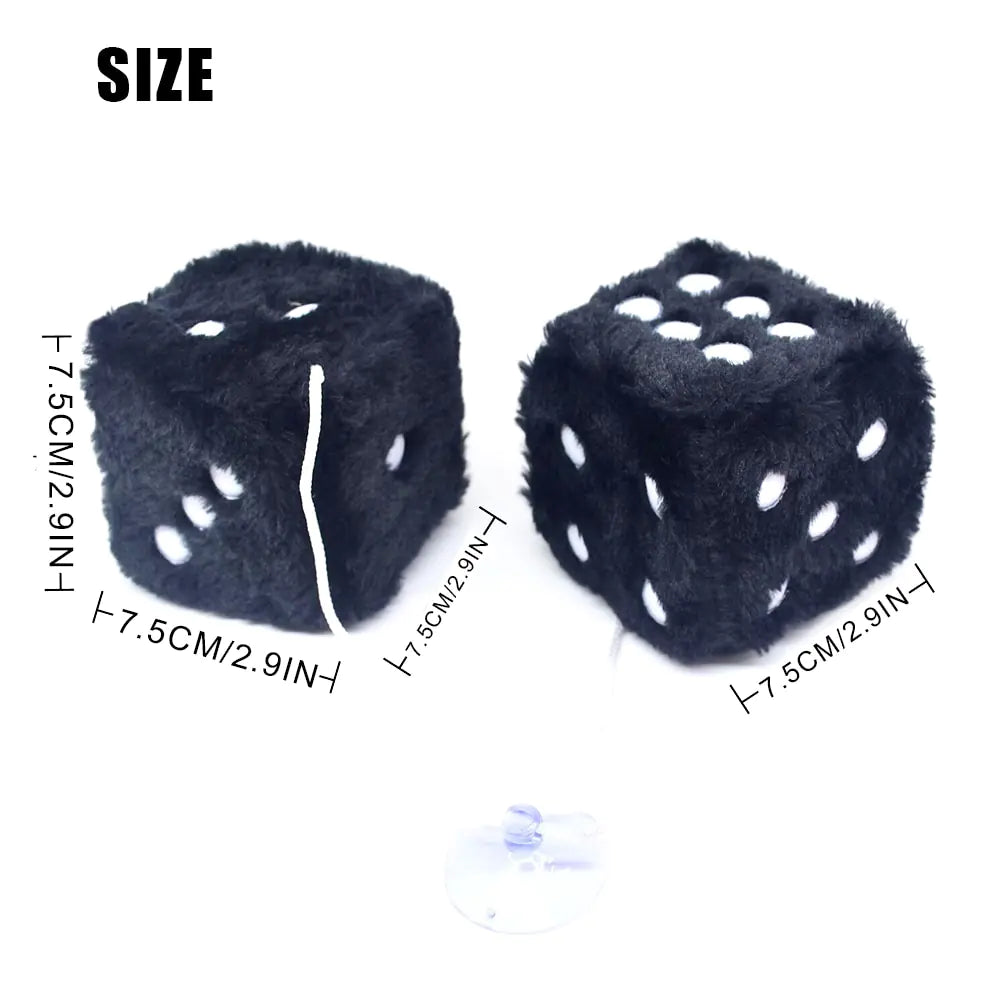 Fuzzy Plush Dice Car Accessory