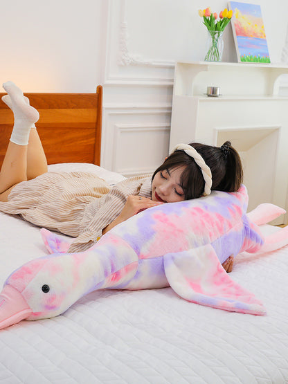 Colorful Goose Plush Pillow Long Body Sleeping Stuffed Animal Soft Toy Doll Pillow Birthday Gift