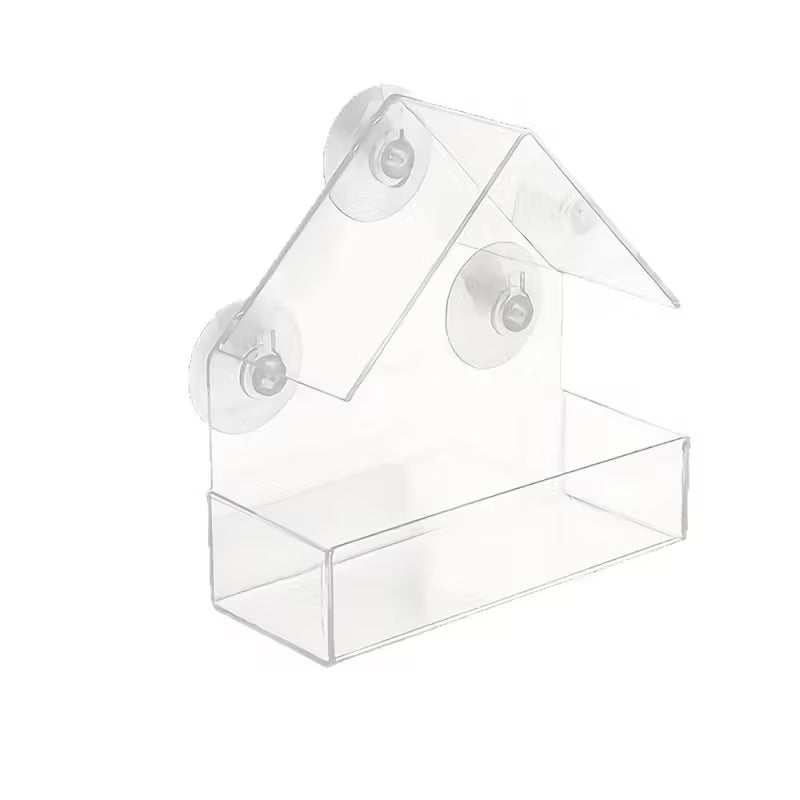 Plastic Bird Cage Outdoor Adhesive Hummingbird Feeder Full View Transparent Organic Glass Bird Nest