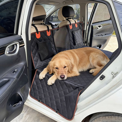 Dog Car Hammock Seat Cover, Waterproof 600D Oxford Fabric Pet Seat Protector for Back Seat, Scratch Proof & Anti-Slip