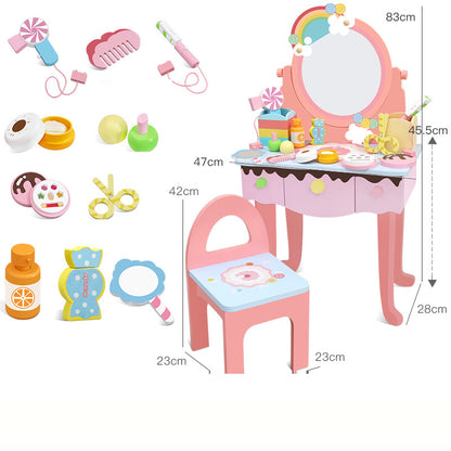 Children's simulated dressing table, princess dressing table, jewelry box, wooden toy
