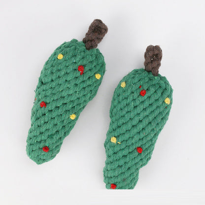 Pet Toys Christmas Series Christmas Combination Cotton Rope Toys Teeth Cleaning Teeth Grinding Dog Toys
