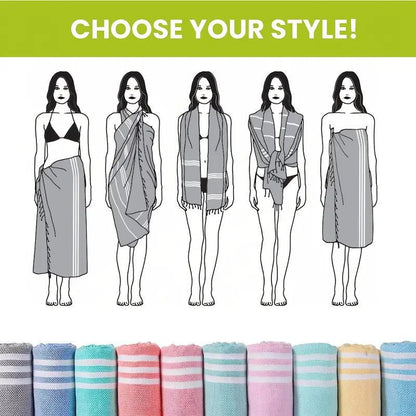 Turkish Beach Towel Striped Fringe Quick-Dry Large Size Cotton Bath Towel Multiple Styles Wholesale