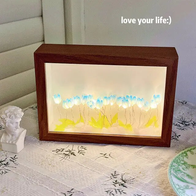 Handmade Cloud Tulip Mirror Night Light