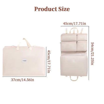 Portable Travel Clothes Organizer Bag - Large Storage with Separate Compartments for Shirts, Pants, Underwear & Socks