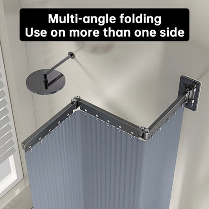 Foldable Shower Curtain Set, Invisible Waterproof Polyester Shower Divider, Retractable for Wet & Dry Zone Separation.