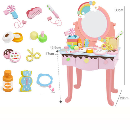 Children's simulated dressing table, princess dressing table, jewelry box, wooden toy