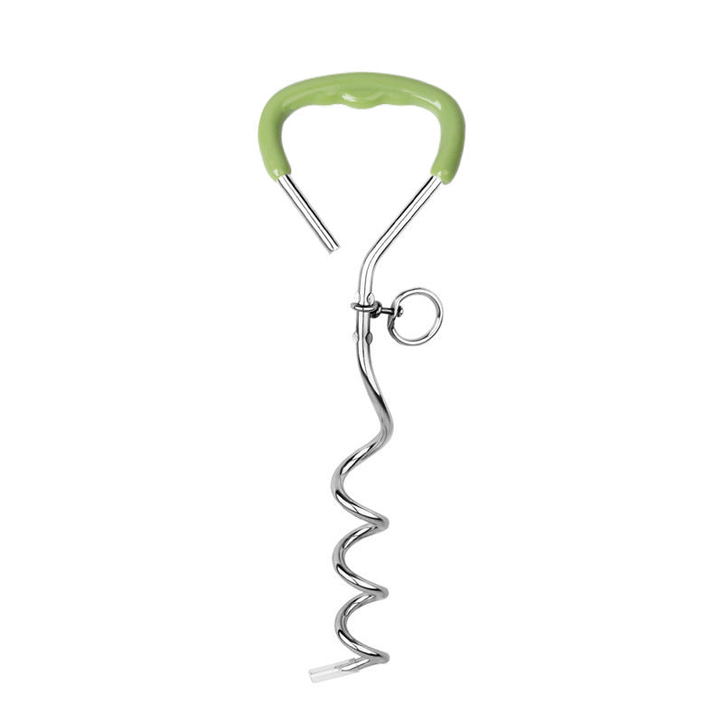 Outdoor Pet Supplies Dog Stake Chrome Plated Spiral Ground Anchor Dog Tether Factory Direct Stock