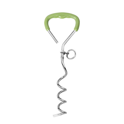 Outdoor Pet Supplies Dog Stake Chrome Plated Spiral Ground Anchor Dog Tether Factory Direct Stock