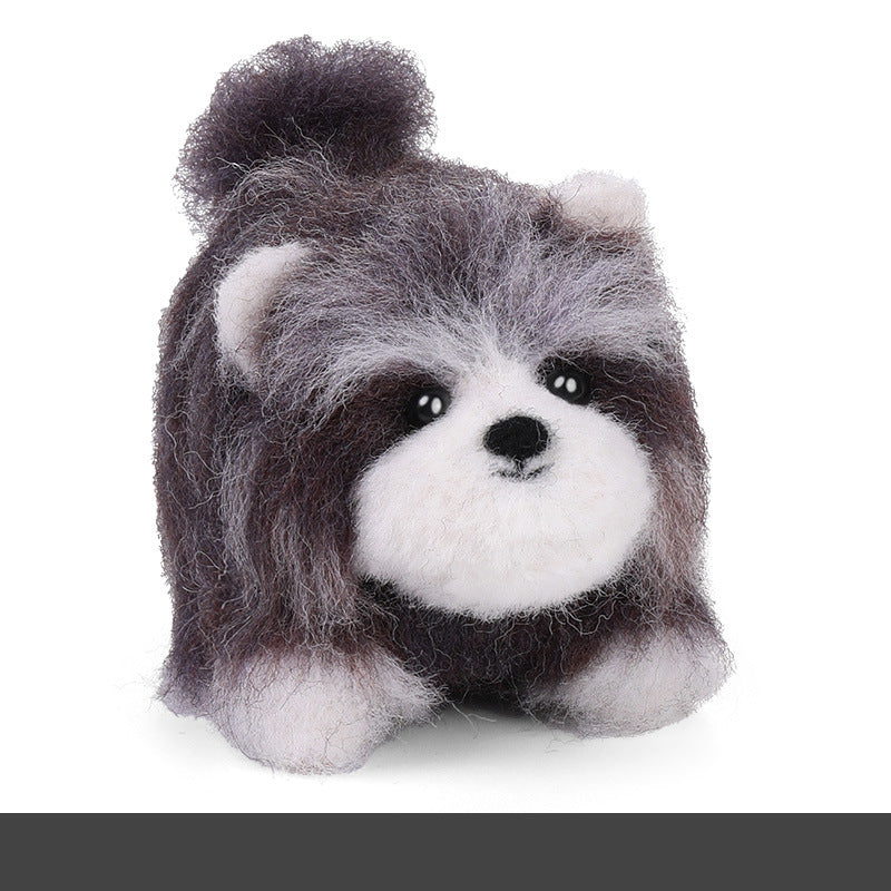 Wool felt poke poke le handmade DIY material bag cat and dog series set animal felt