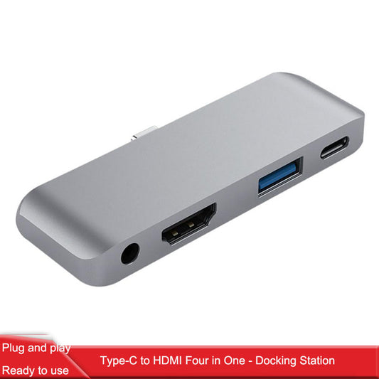 Suitable for iPad Pro Hub USB-C to HDMI+3.5+USB+PD Hub Type-C docking station