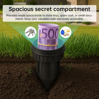 Waterproof Key Hider for Garden - No Battery, Plastic Key Safe for Outdoor Yard