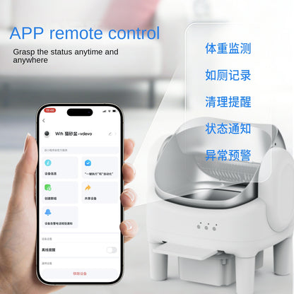 Smart Automatic Cat Litter Box with Open Design, Electric Self-Cleaning, Auto Scoop, Full-Size Intelligent Cat Toilet