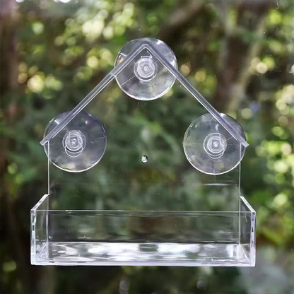 Plastic Bird Cage Outdoor Adhesive Hummingbird Feeder Full View Transparent Organic Glass Bird Nest