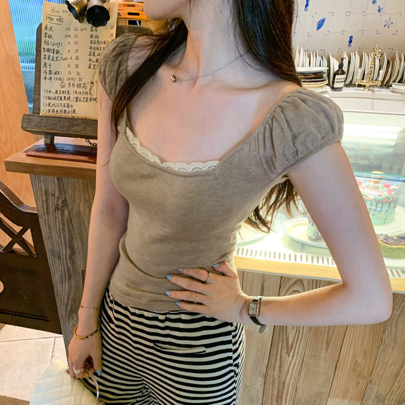 Square Neck Wool Vest T-Shirt