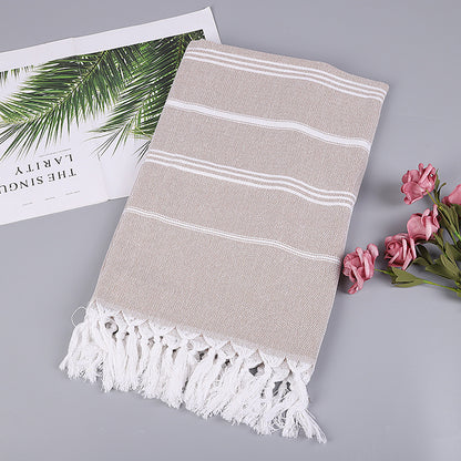 Turkish Beach Towel Striped Fringe Quick-Dry Large Size Cotton Bath Towel Multiple Styles Wholesale