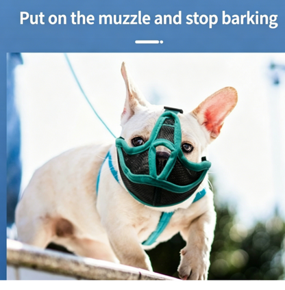 Short Snout Dog Muzzle Anti-Barking and Anti-Chewing, Breathable, Suitable for Bulldogs