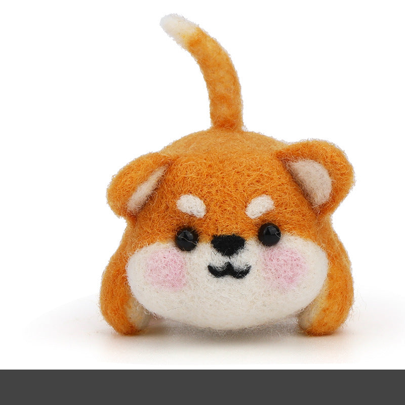 Wool felt poke poke le handmade DIY material bag cat and dog series set animal felt