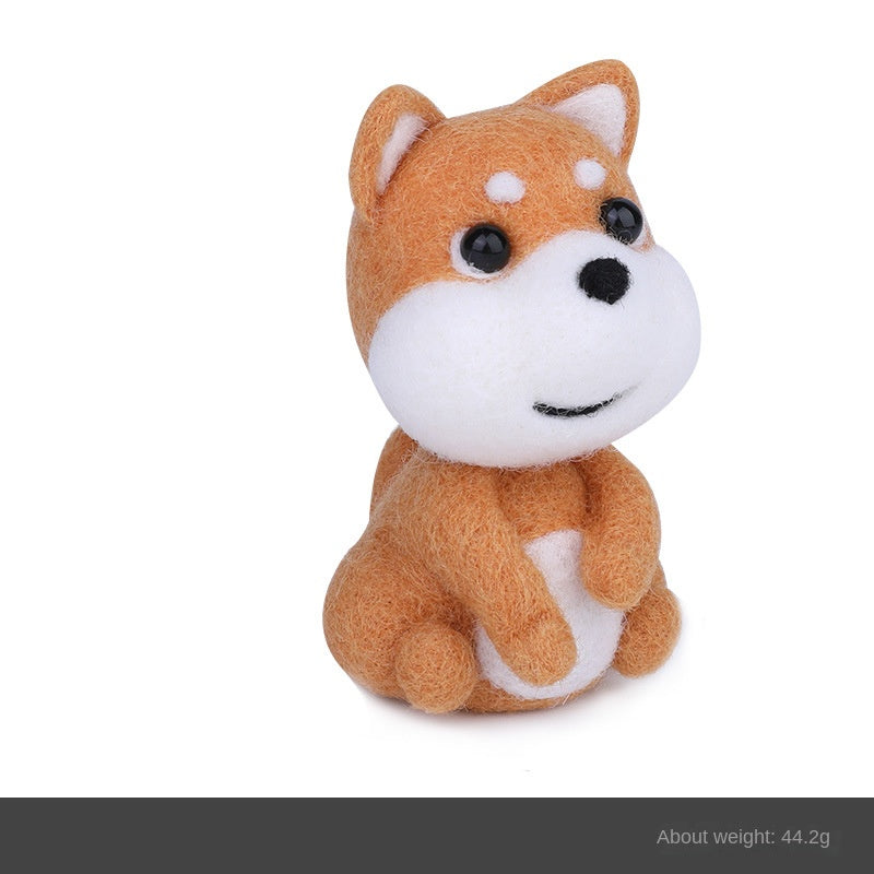 Wool felt poke poke le handmade DIY material bag cat and dog series set animal felt