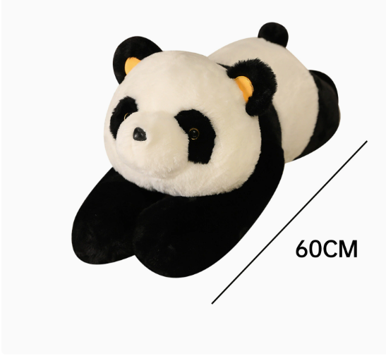 Cute Plush Weighted Stuffed Animal Pillow, Green Dinosaur Design, Filled with Glass Beads, Soft Body, Lying Pose Panda Sleep Pillow