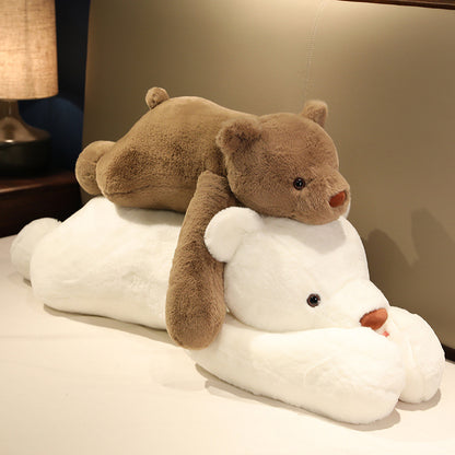 Cute Plush Weighted Stuffed Animal Pillow, Green Dinosaur Design, Filled with Glass Beads, Soft Body, Lying Pose Panda Sleep Pillow