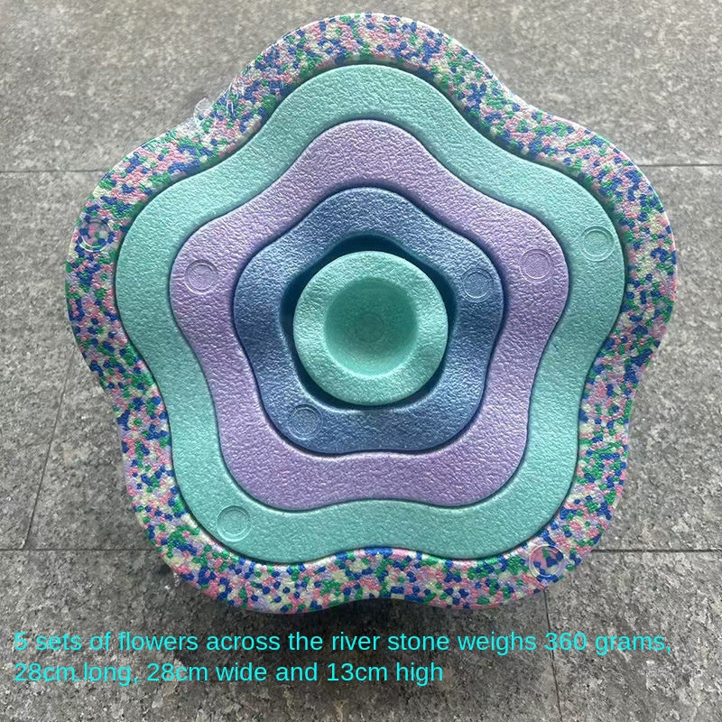 Stacking River Stones Flower Stepping Stones Kindergarten Sensory Integration Balance Training Light-Up Bridge Step Stones