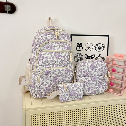 Small Fresh Floral Three Piece Backpack Set