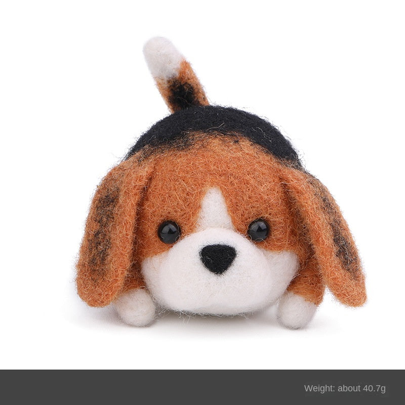 Wool felt poke poke le handmade DIY material bag cat and dog series set animal felt