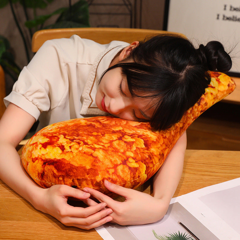 Creative Printed Chicken Drumstick Pillow, Realistic Food Design, Soft Cushion for Sofa, Living Room Decorative Pillow