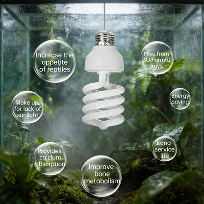 UVB 5.0 10.0 Reptile Heating Lamp13W 26W UVB Rays Energy Heating Light EU/US Calcium-enriched Bulb Lamp for Turtle Lizard Snake