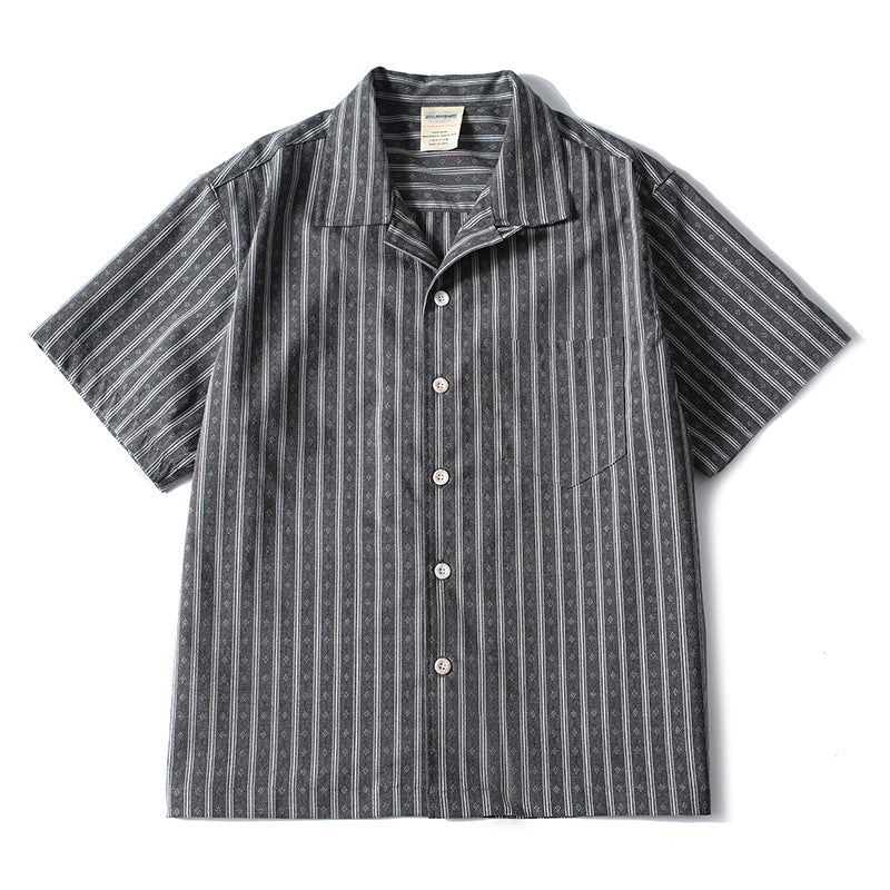 Short Sleeve Shirt with Cuban Collar
