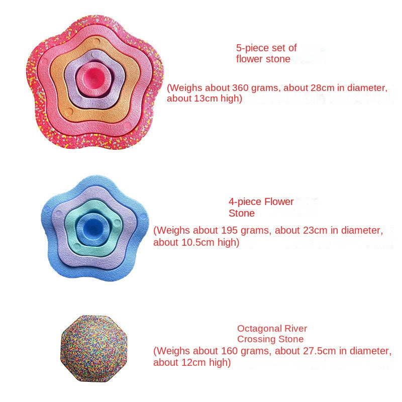 Stacking River Stones Flower Stepping Stones Kindergarten Sensory Integration Balance Training Light-Up Bridge Step Stones