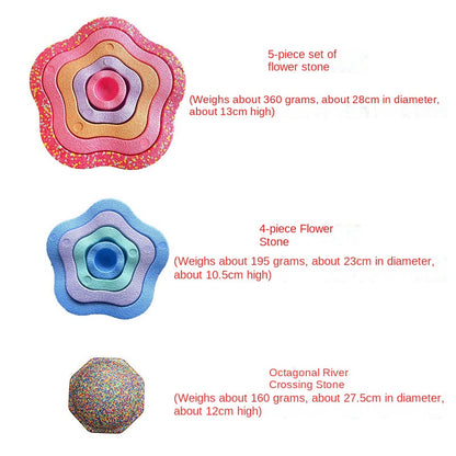 Stacking River Stones Flower Stepping Stones Kindergarten Sensory Integration Balance Training Light-Up Bridge Step Stones
