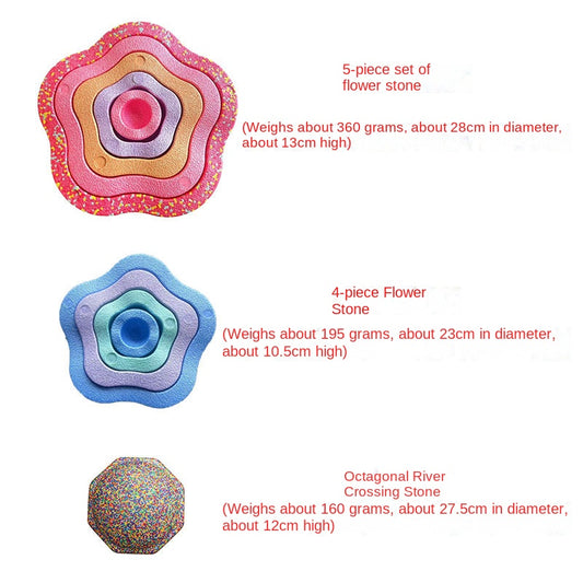 Stacking River Stones Flower Stepping Stones Kindergarten Sensory Integration Balance Training Light-Up Bridge Step Stones