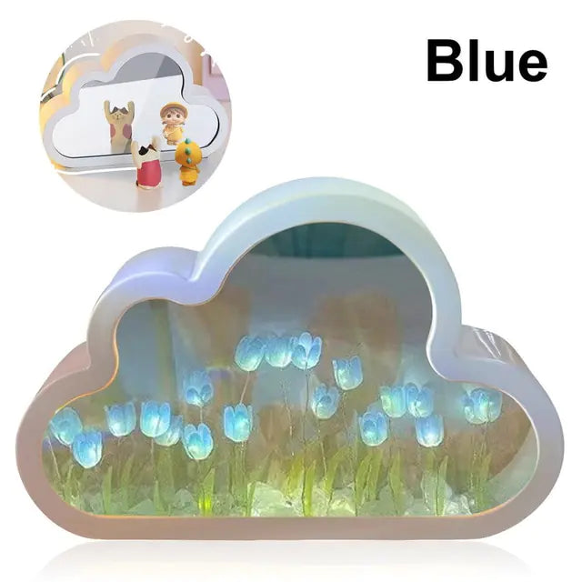 Handmade Cloud Tulip Mirror Night Light