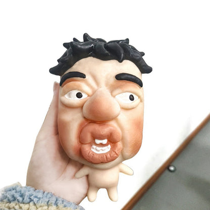Stress Relief Fidget Sculpture, Soft Elastic Big Face, Slow Sensory Rebound Funny Design, Ugly Face Squishy Model, Creative Gift