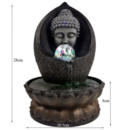 Indoor Running Water Fountains Handmade Buddha Statue