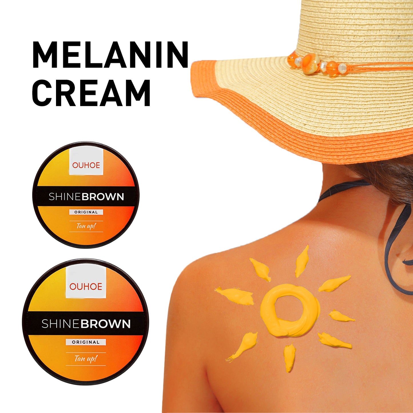 OUHOE Black Cream Aloe Vera Gel, Sunburn Repair Gel Summer Beach Tanning Lotion
