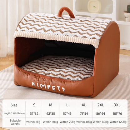 Multifunctional Pet House: Heated Winter Tent Bed for Cats & Large Dogs with Storage Drawers & Washable Cushion