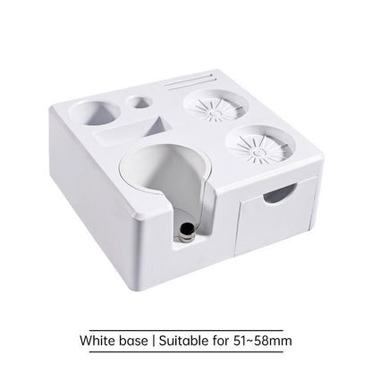 Universal Coffee Tamping Station: 51/53/54/58mm Distributor & Tamper Stand with Multi-Functional Storage Rack
