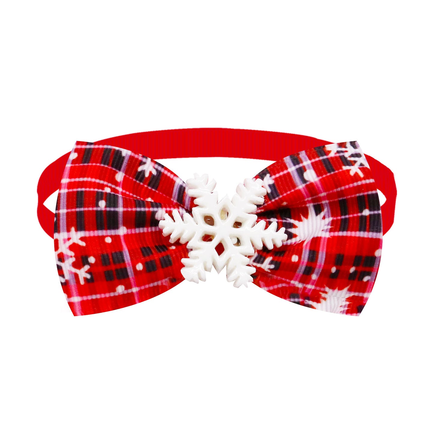 Christmas Dog Printed Pet Tie Collar Bow Accessories Cat Threaded Ribbon