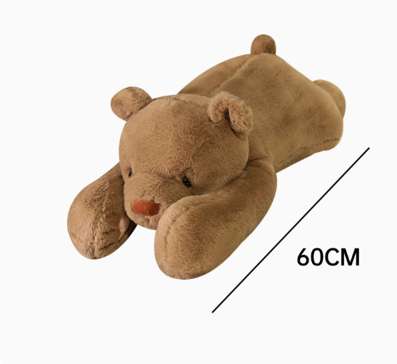 Cute Plush Weighted Stuffed Animal Pillow, Green Dinosaur Design, Filled with Glass Beads, Soft Body, Lying Pose Panda Sleep Pillow
