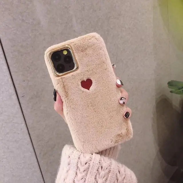 Cute Fluffy Heart Phone Case