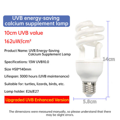 UVB 5.0 10.0 Reptile Heating Lamp13W 26W UVB Rays Energy Heating Light EU/US Calcium-enriched Bulb Lamp for Turtle Lizard Snake