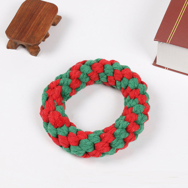 Pet Toys Christmas Series Christmas Combination Cotton Rope Toys Teeth Cleaning Teeth Grinding Dog Toys