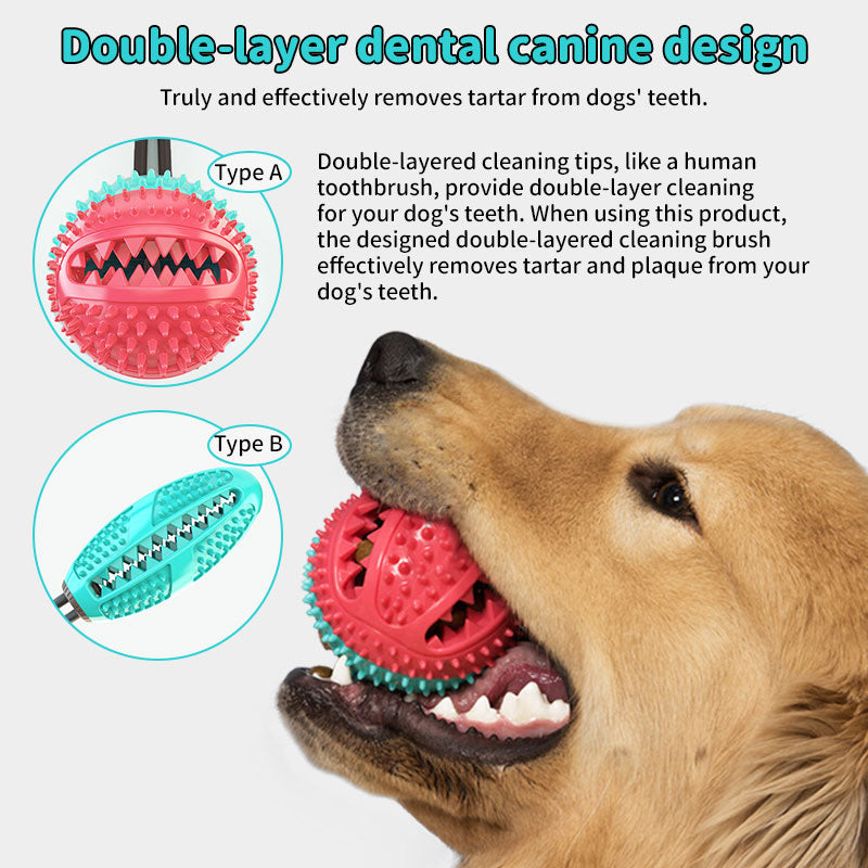 Dog Food Toys - Silicone Suction Interactive Chew Toy, Dental Cleaning Chew Brush for Puppy Teething & Pet Feeding Supplies