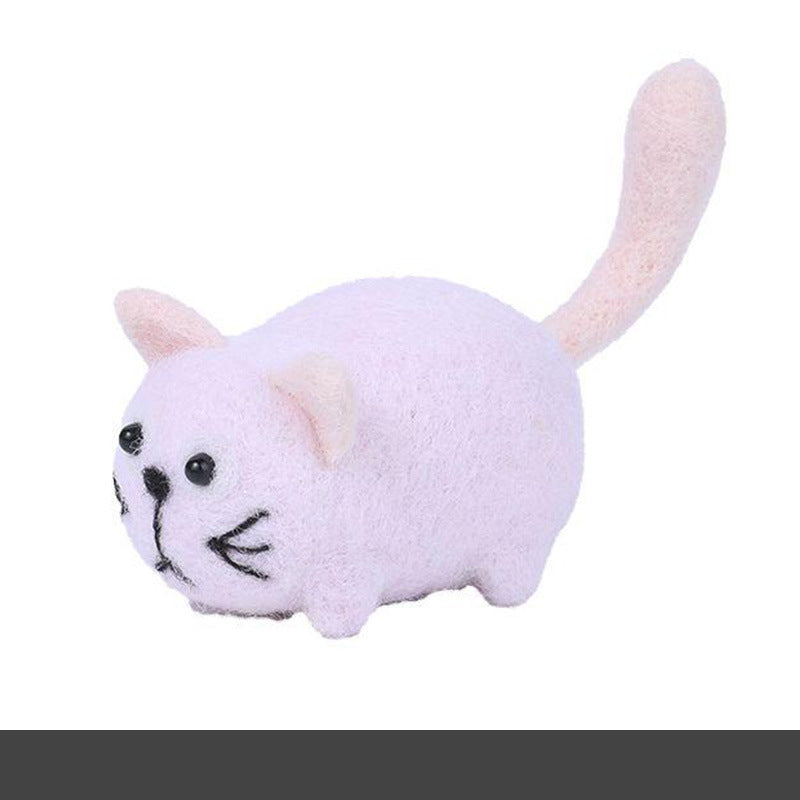 Wool felt poke poke le handmade DIY material bag cat and dog series set animal felt